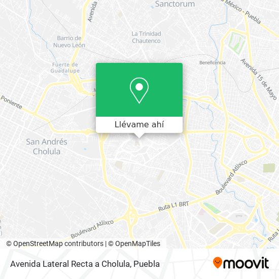 Mapa de Avenida Lateral Recta a Cholula