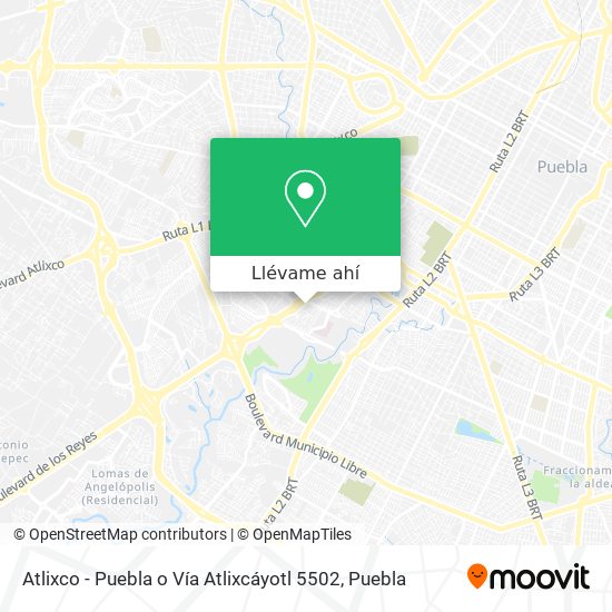 Mapa de Atlixco - Puebla o Vía Atlixcáyotl 5502