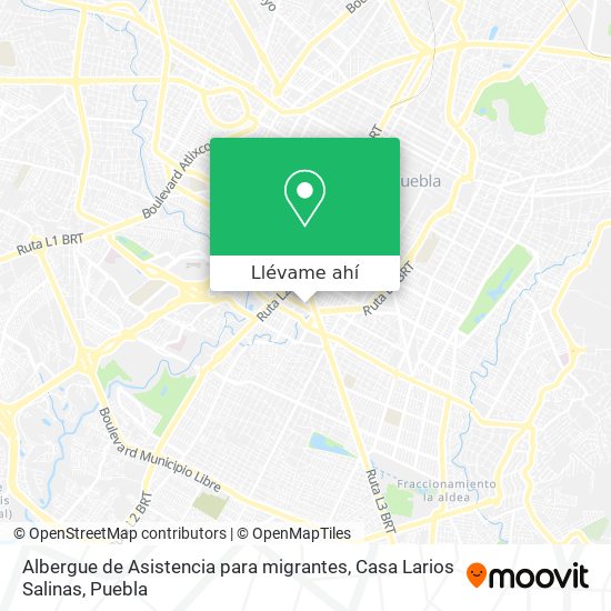 Mapa de Albergue de Asistencia para migrantes, Casa Larios Salinas
