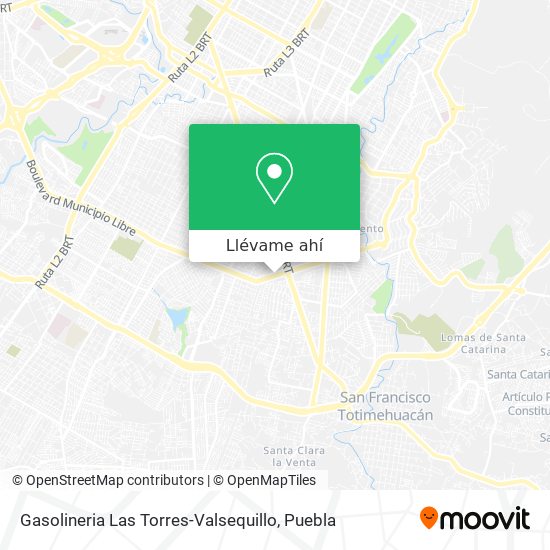 Mapa de Gasolineria Las Torres-Valsequillo