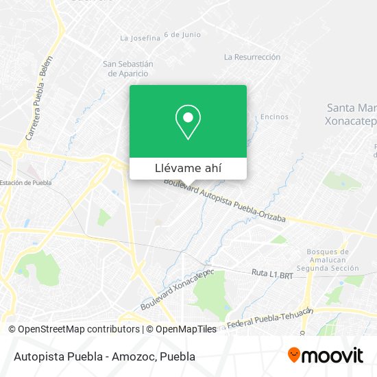 Mapa de Autopista Puebla - Amozoc