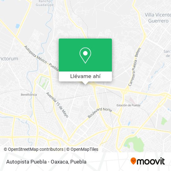 Mapa de Autopista Puebla - Oaxaca
