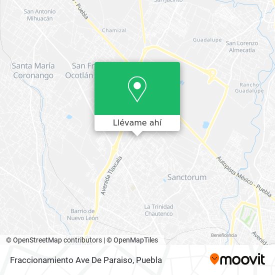 Cómo llegar a Fraccionamiento Ave De Paraiso en San Pedro Cholula en  Autobús?