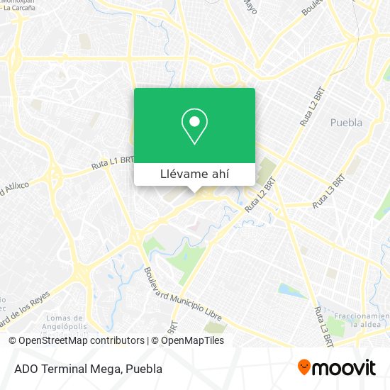 Cómo llegar a ADO Terminal Mega en San Andrés Cholula en Autobús?