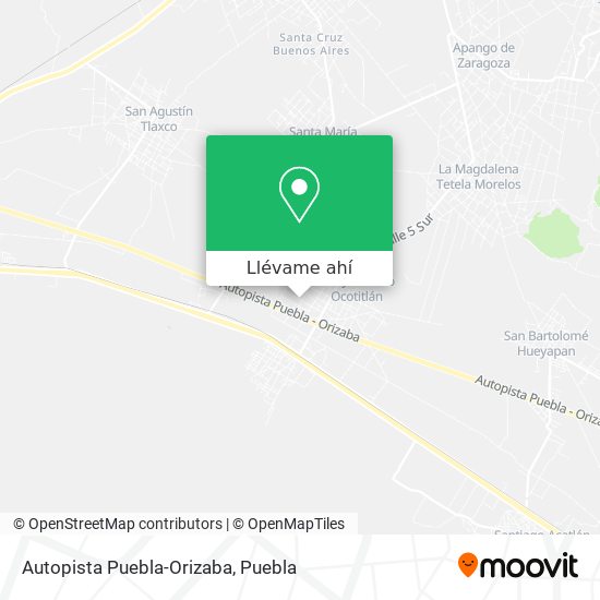 Mapa de Autopista Puebla-Orizaba