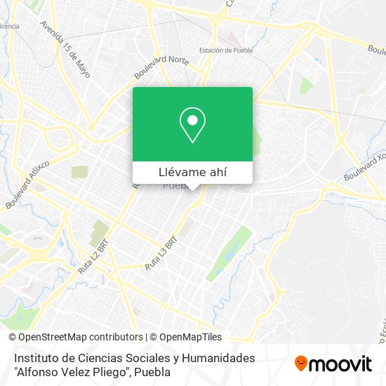 Mapa de Instituto de Ciencias Sociales y Humanidades "Alfonso Velez Pliego"