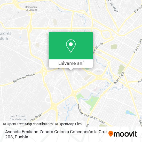 Mapa de Avenida Emiliano Zapata Colonia Concepción la Cruz 208