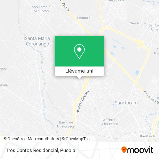 Cómo llegar a Tres Cantos Residencial en San Pedro Cholula en Autobús?