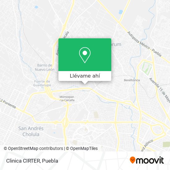 Cómo llegar a Clinica CIRTER en San Pedro Cholula en Autobús?