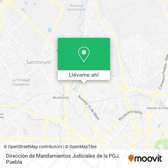 Mapa de Dirección de Mandamientos Judiciales de la PGJ