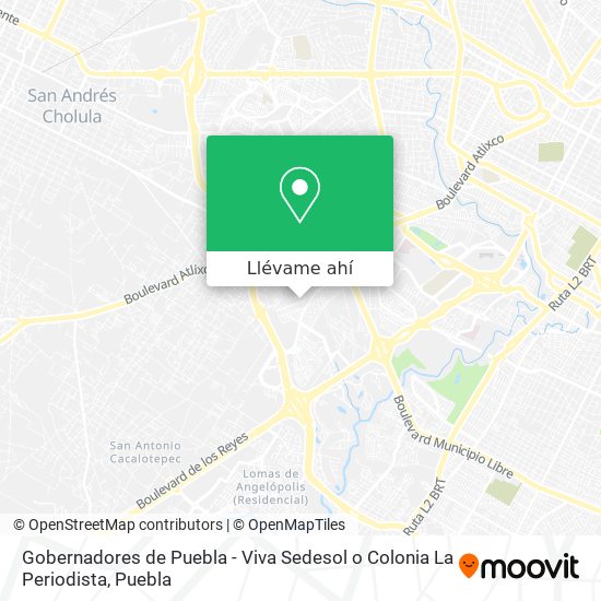 Cómo llegar a Gobernadores de Puebla - Viva Sedesol o Colonia La Periodista  en San Gregorio Atzompa en Autobús?