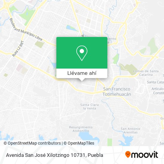 Mapa de Avenida San José Xilotzingo 10731