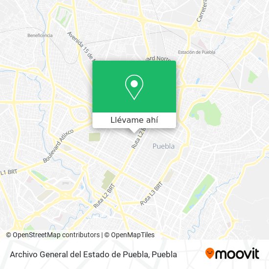 Mapa de Archivo General del Estado de Puebla