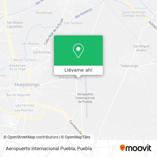 Mapa de Aeropuerto internacional Puebla