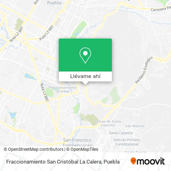 Cómo llegar a Fraccionamiento San Cristóbal La Calera en Puebla en Autobús?