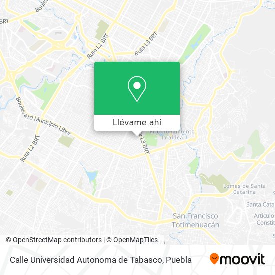 Mapa de Calle Universidad Autonoma de Tabasco