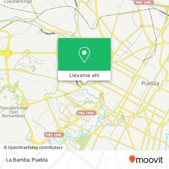 Mapa de La Bamba, Fracc Las Ánimas 72400 Puebla, Puebla