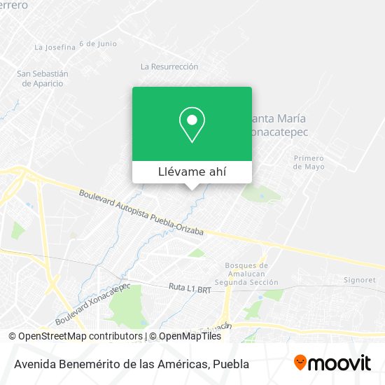 Mapa de Avenida Benemérito de las Américas
