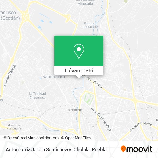 Mapa de Automotriz Jalbra Seminuevos Cholula