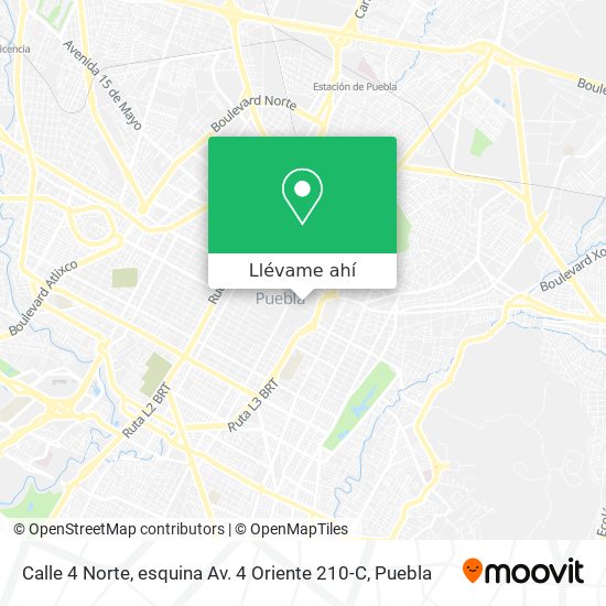 Mapa de Calle 4 Norte, esquina Av. 4 Oriente 210-C