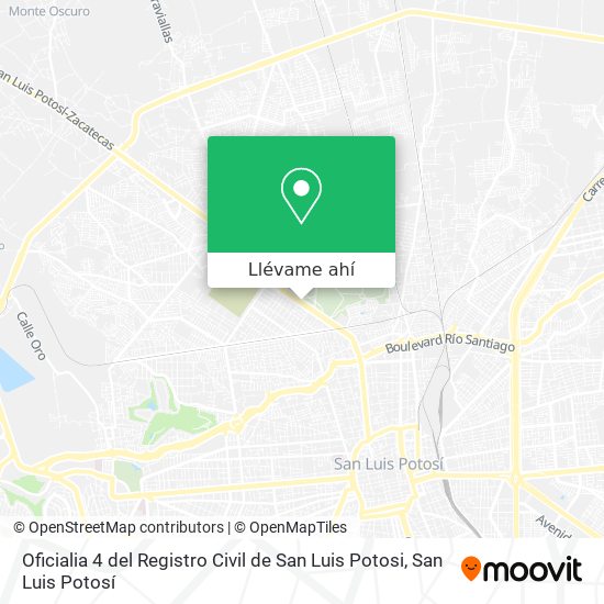 Mapa de Oficialia 4 del Registro Civil de San Luis Potosi
