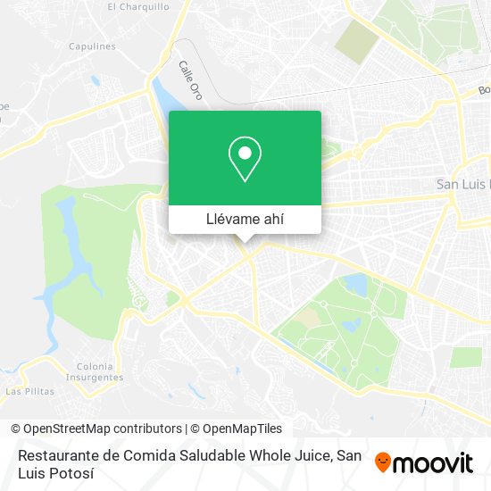 Mapa de Restaurante de Comida Saludable Whole Juice