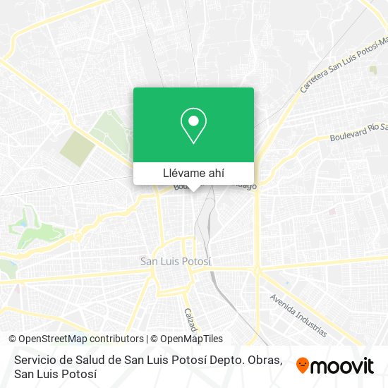 Mapa de Servicio de Salud de San Luis Potosí Depto. Obras