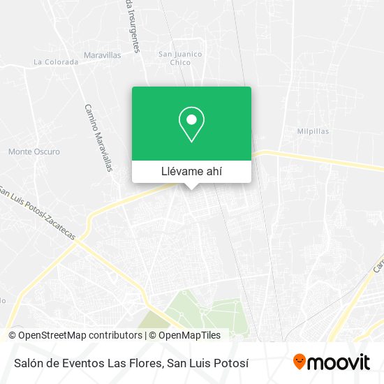 Mapa de Salón de Eventos Las Flores