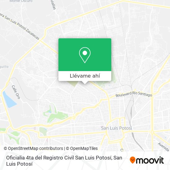 Mapa de Oficialia 4ta del Registro Civil San Luis Potosí