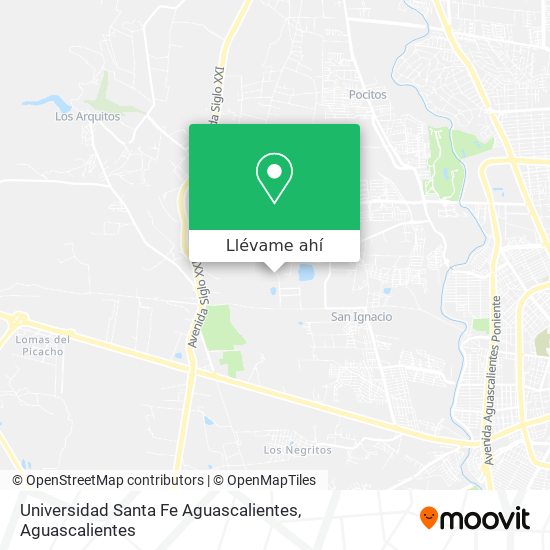 Mapa de Universidad Santa Fe Aguascalientes