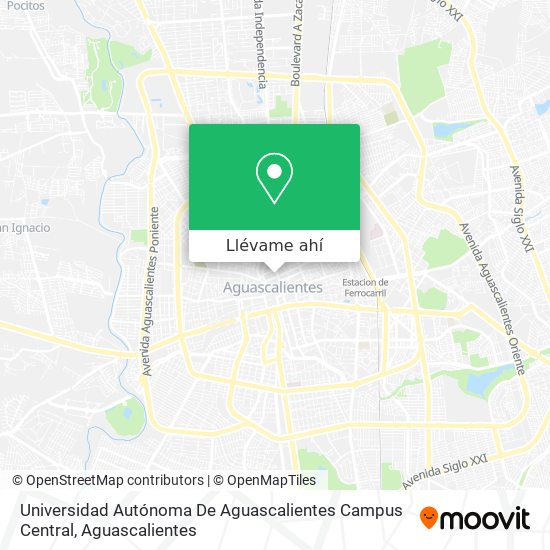 Mapa de Universidad Autónoma De Aguascalientes Campus Central