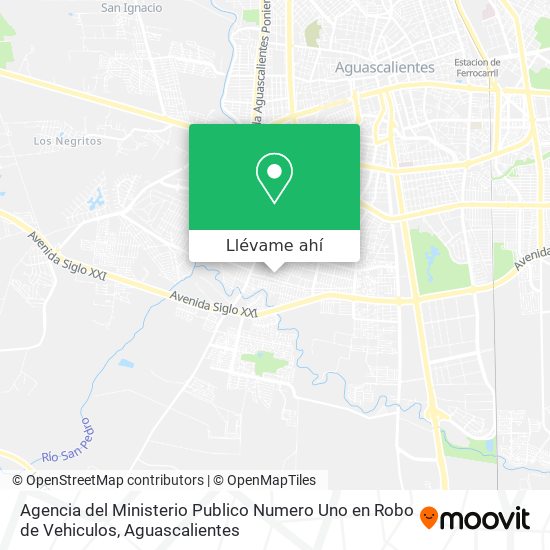 Mapa de Agencia del Ministerio Publico Numero Uno en Robo de Vehiculos