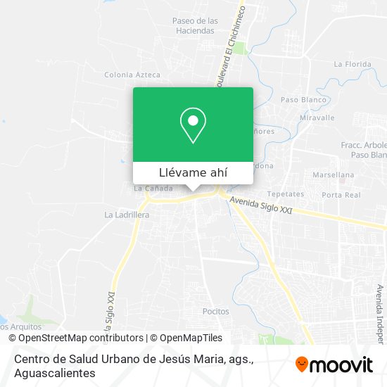 Mapa de Centro de Salud Urbano de Jesús Maria, ags.