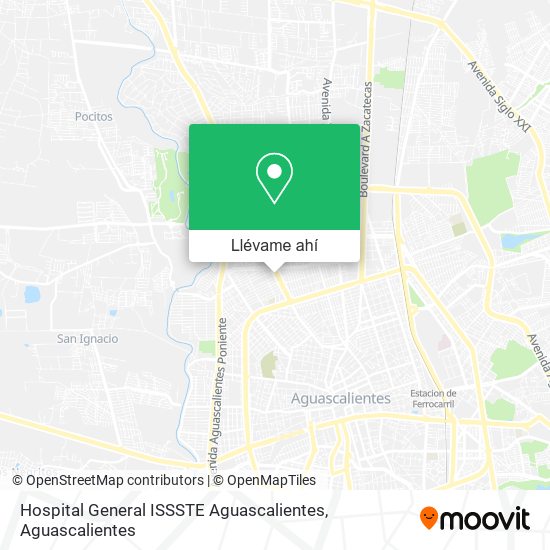 Mapa de Hospital General ISSSTE Aguascalientes