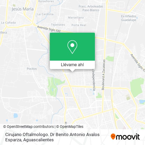 Mapa de Cirujano Oftalmologo. Dr Benito Antonio Avalos Esparza
