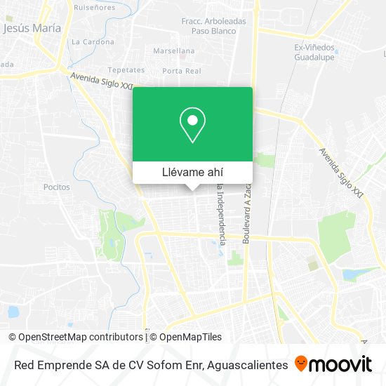 Mapa de Red Emprende SA de CV Sofom Enr