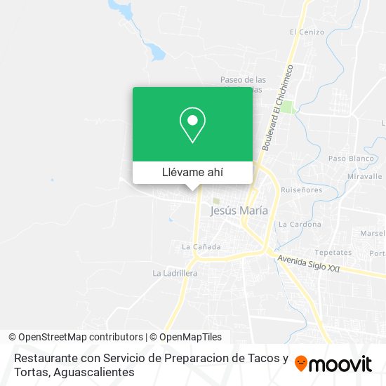 Mapa de Restaurante con Servicio de Preparacion de Tacos y Tortas