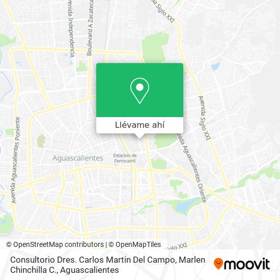 Mapa de Consultorio Dres. Carlos Martin Del Campo, Marlen Chinchilla C.