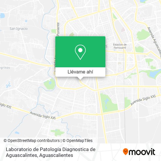 Mapa de Laboratorio de Patología Diagnostica de Aguascalintes