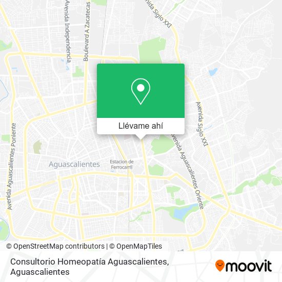 Mapa de Consultorio Homeopatía Aguascalientes