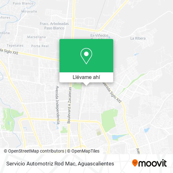 Mapa de Servicio Automotriz Rod Mac