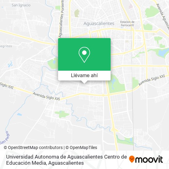 Mapa de Universidad Autonoma de Aguascalientes Centro de Educación Media