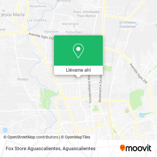 Mapa de Fox Store Aguascalientes