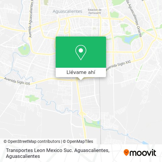 Mapa de Transportes Leon Mexico Suc. Aguascalientes