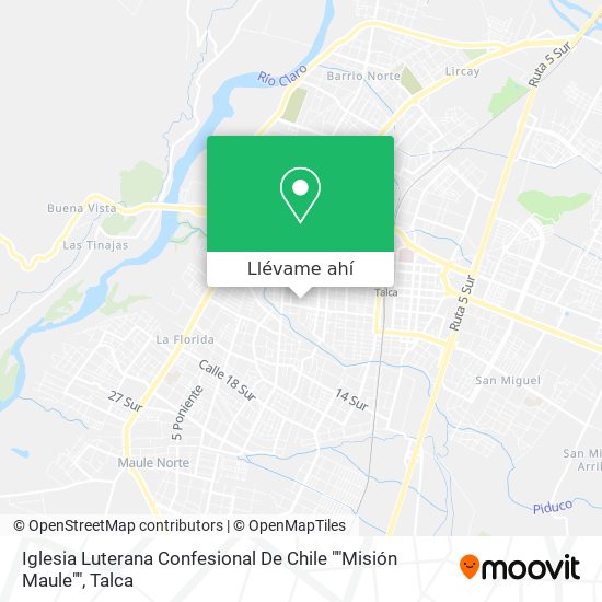 Mapa de Iglesia Luterana Confesional De Chile ""Misión Maule""