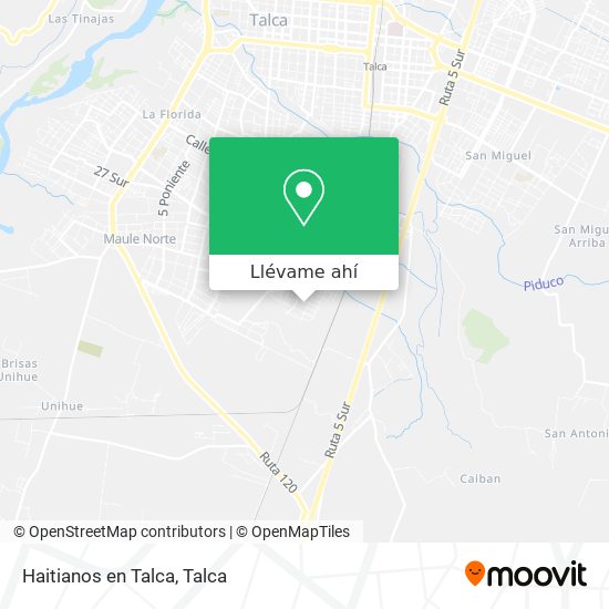 Mapa de Haitianos en Talca