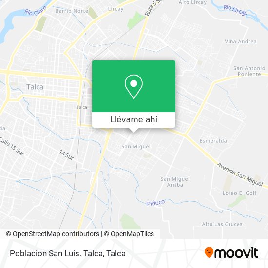 Mapa de Poblacion San Luis. Talca