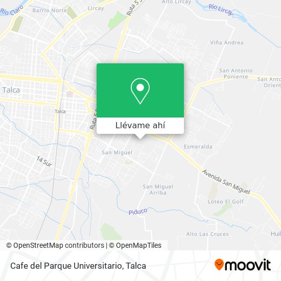 Mapa de Cafe del Parque Universitario