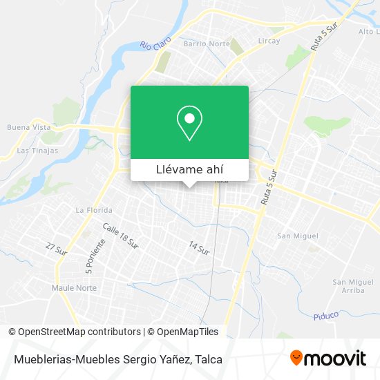 Mapa de Mueblerias-Muebles Sergio Yañez