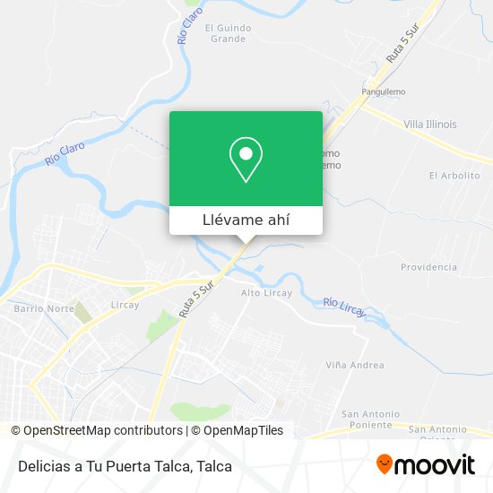 Mapa de Delicias a Tu Puerta Talca